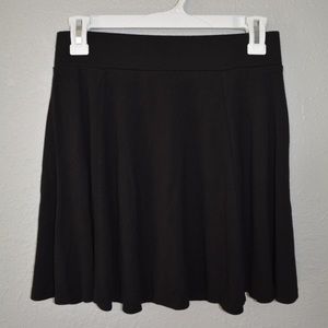 Black Zipper Back Skater Skirt
